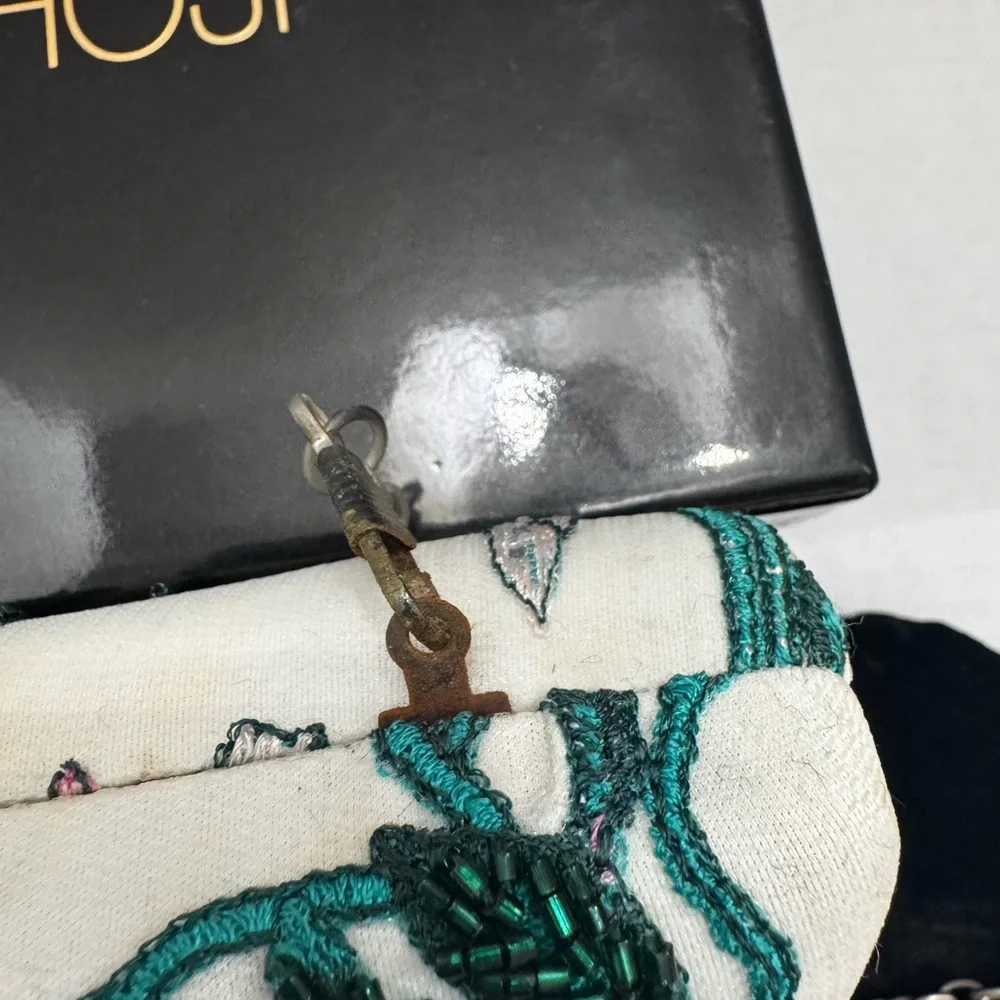 Tadashi Shoji Emerald Floral Beaded Clutch - 2017 Dillard's - Full Set w/ Box